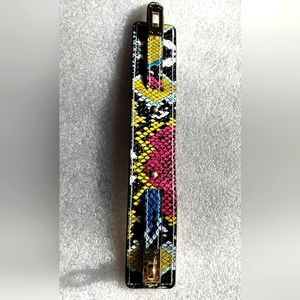 Multicolor Faux Snakeskin Pattern Bracelet